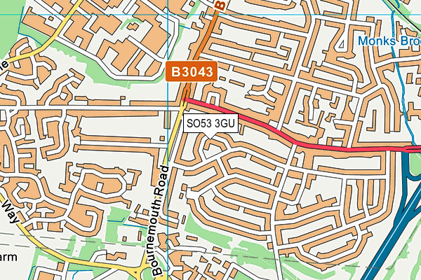 SO53 3GU map - OS VectorMap District (Ordnance Survey)