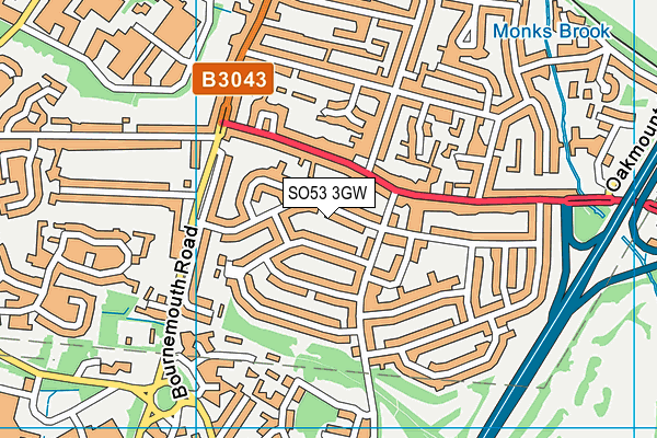 SO53 3GW map - OS VectorMap District (Ordnance Survey)