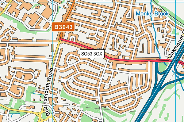 SO53 3GX map - OS VectorMap District (Ordnance Survey)