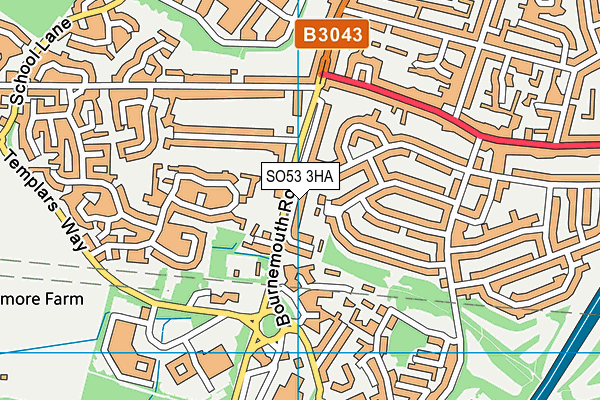 SO53 3HA map - OS VectorMap District (Ordnance Survey)