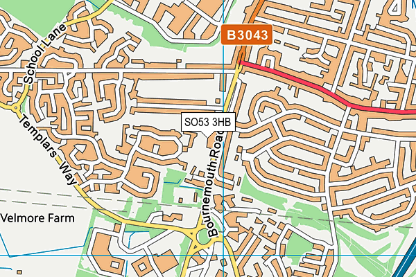 SO53 3HB map - OS VectorMap District (Ordnance Survey)