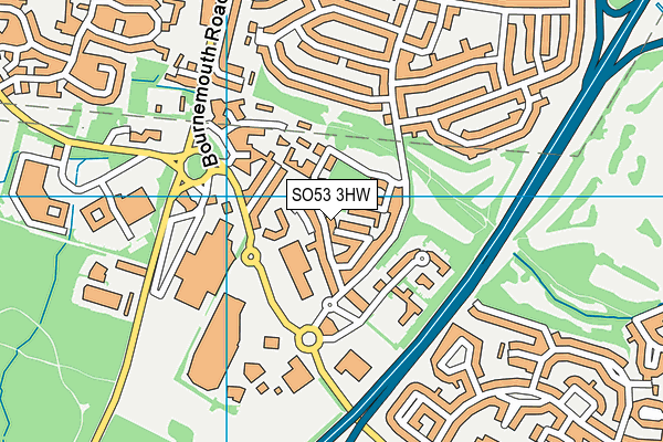 SO53 3HW map - OS VectorMap District (Ordnance Survey)