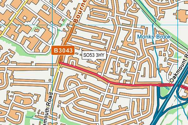 SO53 3HY map - OS VectorMap District (Ordnance Survey)