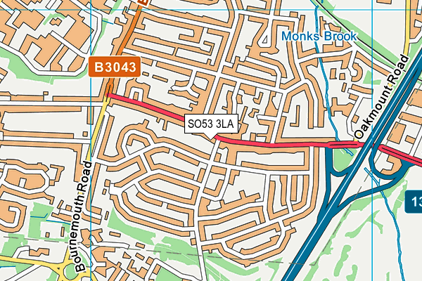 SO53 3LA map - OS VectorMap District (Ordnance Survey)