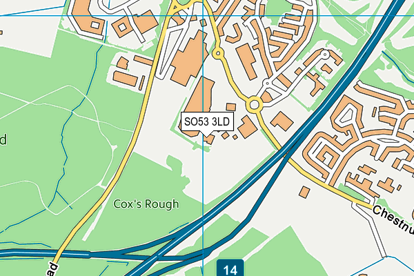 SO53 3LD map - OS VectorMap District (Ordnance Survey)