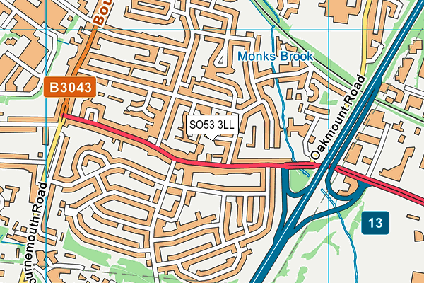 SO53 3LL map - OS VectorMap District (Ordnance Survey)