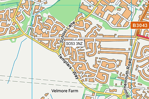 SO53 3NZ map - OS VectorMap District (Ordnance Survey)