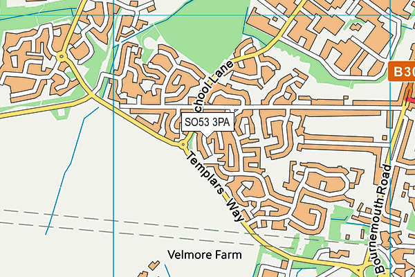 SO53 3PA map - OS VectorMap District (Ordnance Survey)