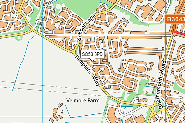 SO53 3PD map - OS VectorMap District (Ordnance Survey)