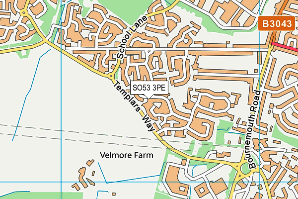 SO53 3PE map - OS VectorMap District (Ordnance Survey)
