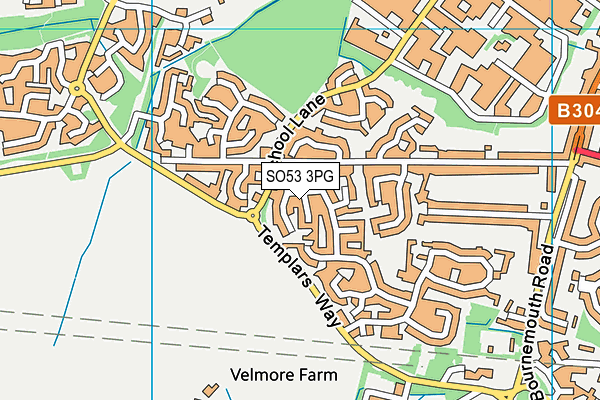 SO53 3PG map - OS VectorMap District (Ordnance Survey)
