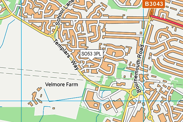 SO53 3PL map - OS VectorMap District (Ordnance Survey)