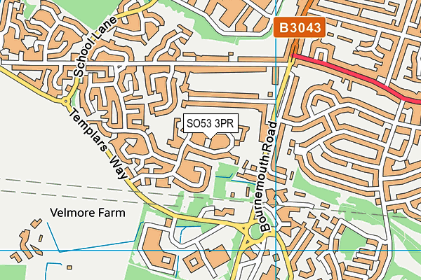 SO53 3PR map - OS VectorMap District (Ordnance Survey)