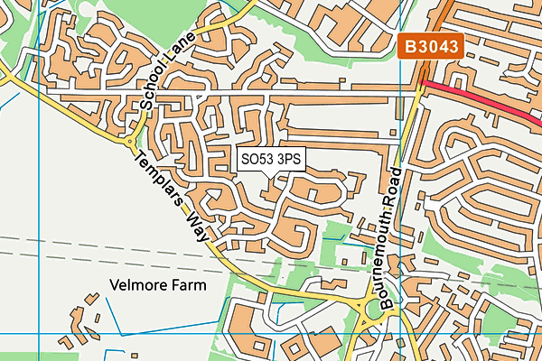 SO53 3PS map - OS VectorMap District (Ordnance Survey)