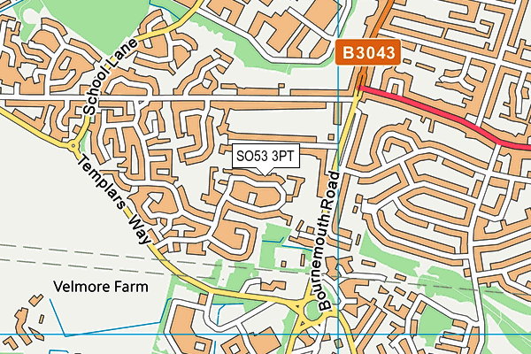 SO53 3PT map - OS VectorMap District (Ordnance Survey)