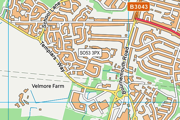 SO53 3PX map - OS VectorMap District (Ordnance Survey)