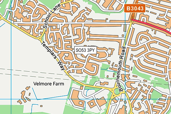 SO53 3PY map - OS VectorMap District (Ordnance Survey)