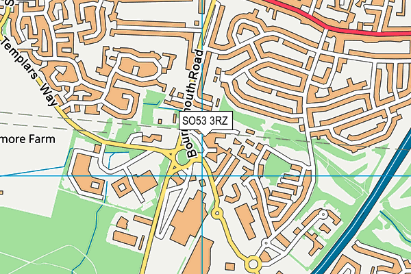 SO53 3RZ map - OS VectorMap District (Ordnance Survey)