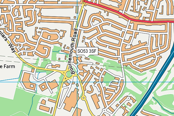 SO53 3SF map - OS VectorMap District (Ordnance Survey)