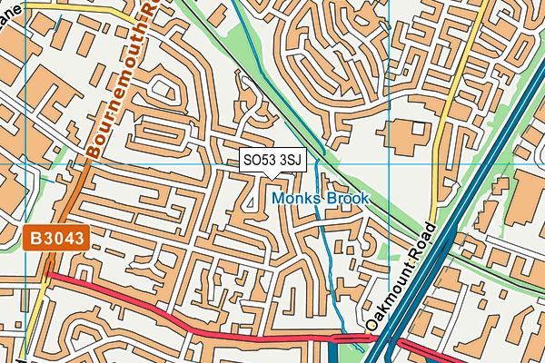 SO53 3SJ map - OS VectorMap District (Ordnance Survey)