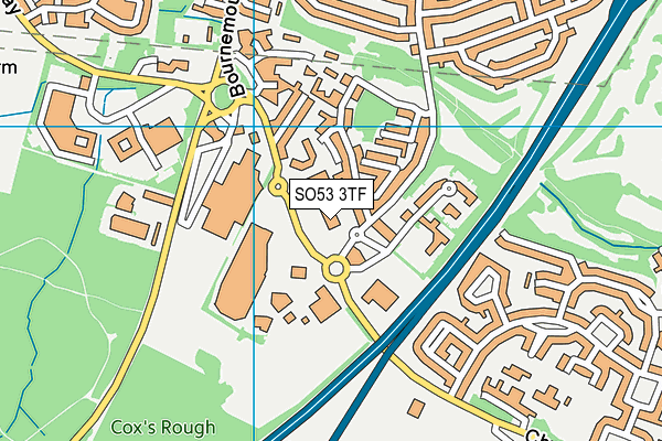 SO53 3TF map - OS VectorMap District (Ordnance Survey)