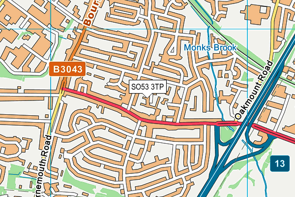 SO53 3TP map - OS VectorMap District (Ordnance Survey)