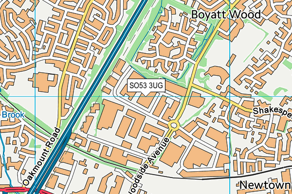 SO53 3UG map - OS VectorMap District (Ordnance Survey)