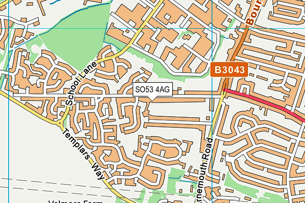 SO53 4AG map - OS VectorMap District (Ordnance Survey)