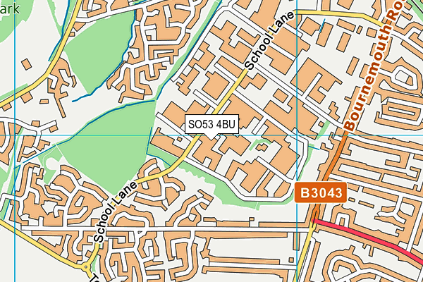 SO53 4BU map - OS VectorMap District (Ordnance Survey)