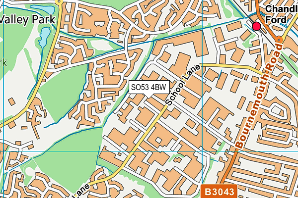 SO53 4BW map - OS VectorMap District (Ordnance Survey)