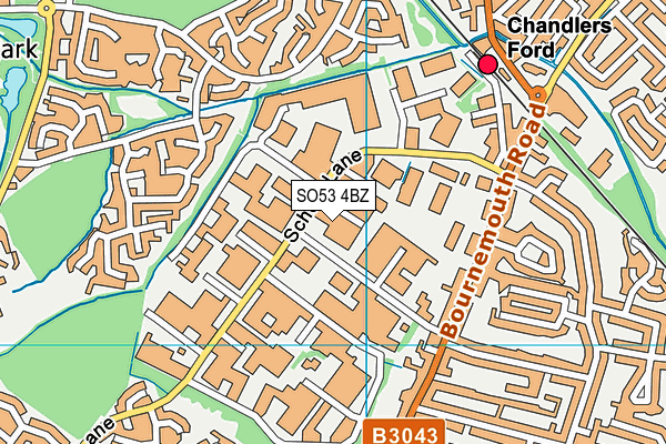 SO53 4BZ map - OS VectorMap District (Ordnance Survey)