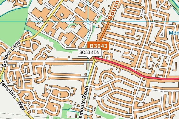 SO53 4DN map - OS VectorMap District (Ordnance Survey)