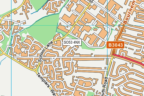 SO53 4NX map - OS VectorMap District (Ordnance Survey)