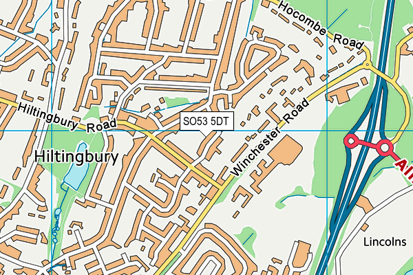 SO53 5DT map - OS VectorMap District (Ordnance Survey)