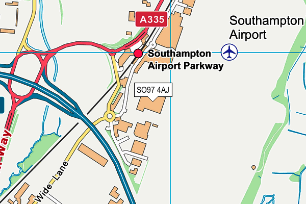 SO97 4AJ map - OS VectorMap District (Ordnance Survey)