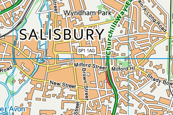 SP1 1AG map - OS VectorMap District (Ordnance Survey)