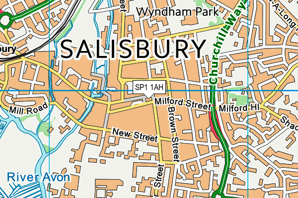 SP1 1AH map - OS VectorMap District (Ordnance Survey)