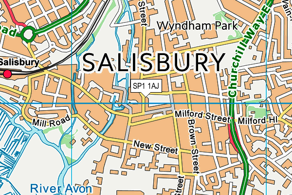 SP1 1AJ map - OS VectorMap District (Ordnance Survey)