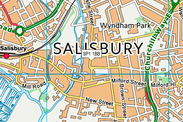 SP1 1BB map - OS VectorMap District (Ordnance Survey)