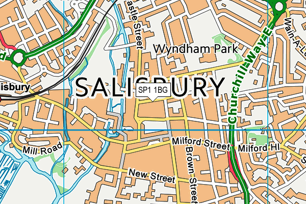 SP1 1BG map - OS VectorMap District (Ordnance Survey)