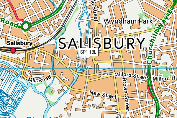 SP1 1BL map - OS VectorMap District (Ordnance Survey)