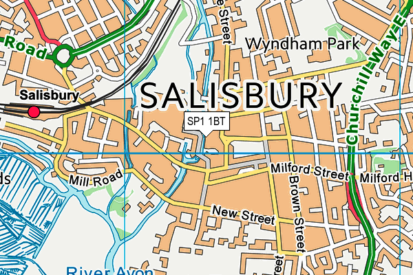 Snap Fitness (Salisbury) map (SP1 1BT) - OS VectorMap District (Ordnance Survey)