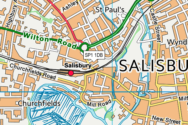 SP1 1DB map - OS VectorMap District (Ordnance Survey)