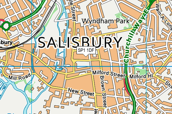 SP1 1DF map - OS VectorMap District (Ordnance Survey)