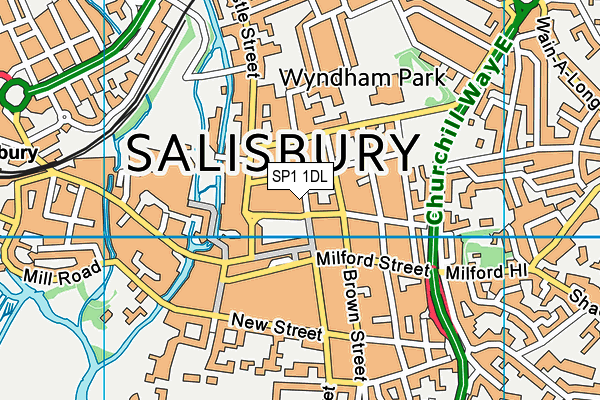 SP1 1DL map - OS VectorMap District (Ordnance Survey)