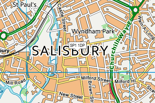 SP1 1DP map - OS VectorMap District (Ordnance Survey)