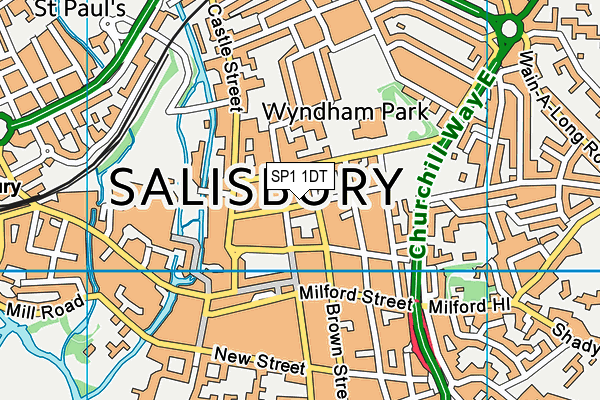 SP1 1DT map - OS VectorMap District (Ordnance Survey)