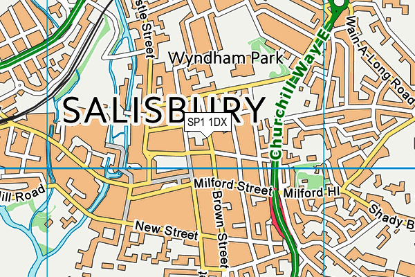 SP1 1DX map - OS VectorMap District (Ordnance Survey)