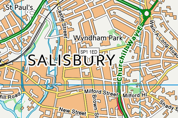 SP1 1ED map - OS VectorMap District (Ordnance Survey)