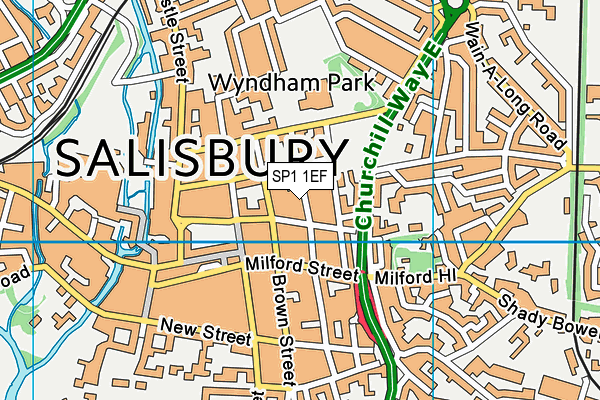 SP1 1EF map - OS VectorMap District (Ordnance Survey)